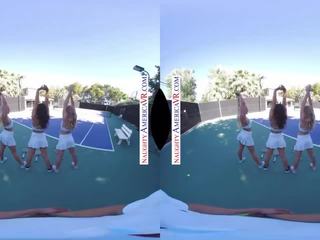 Marota america meninas jogar com ténis instructor
