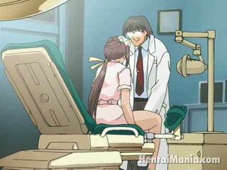 Anmutig anime krankenschwester getting groß jugs teased und feucht crack humped von die rallig doktor
